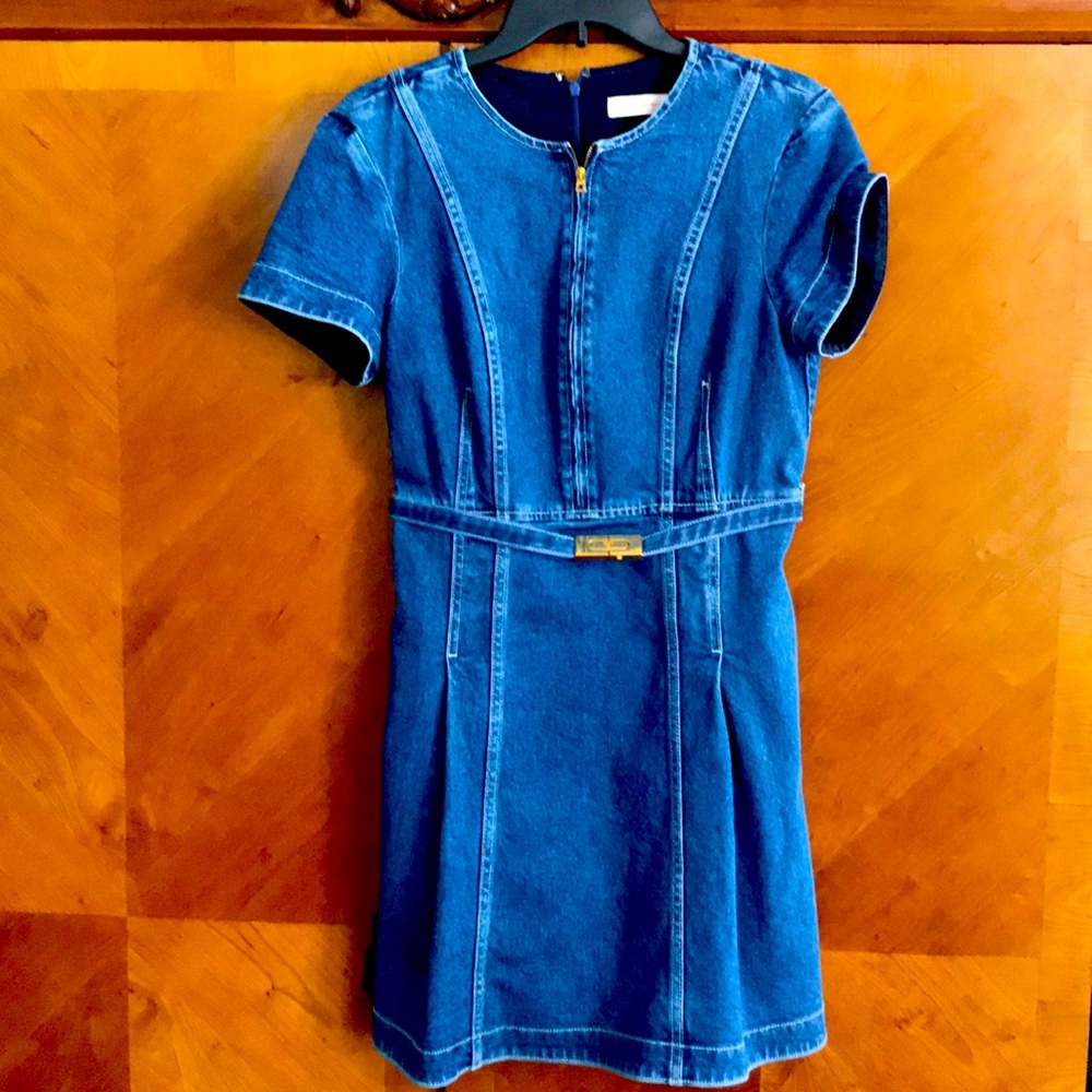 Tory Burch Jean dress w/pockets, zippers w/belt
